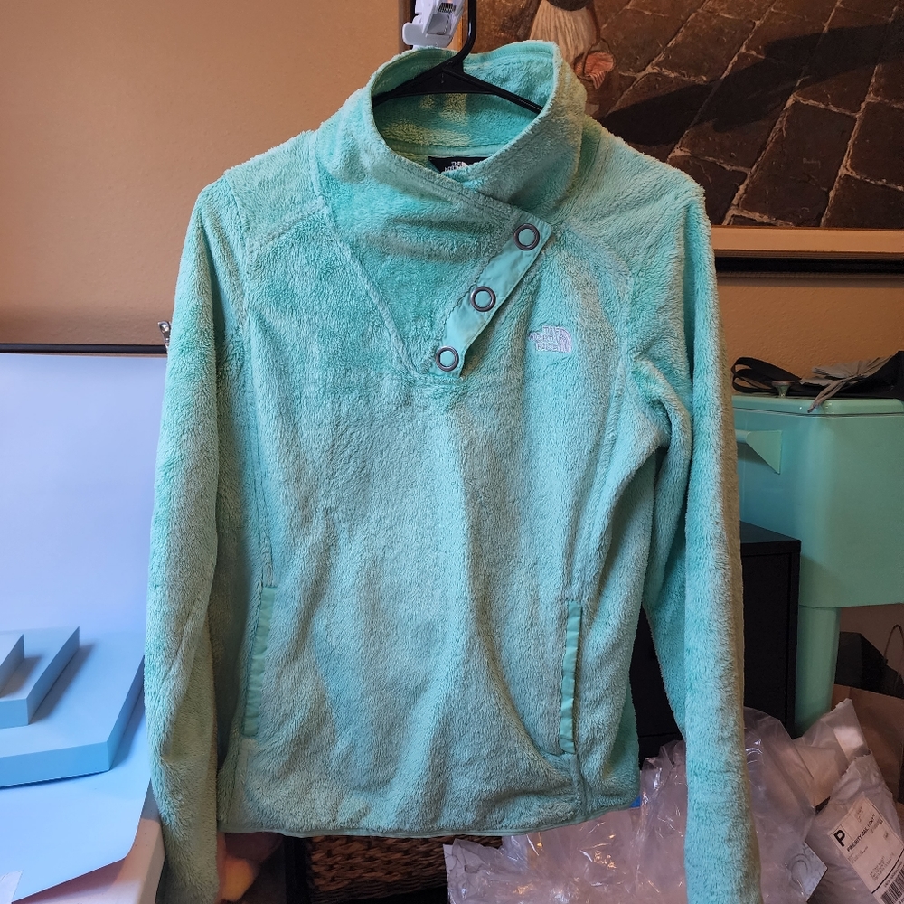 North Face Osito Snap Fleece Pullover Teal